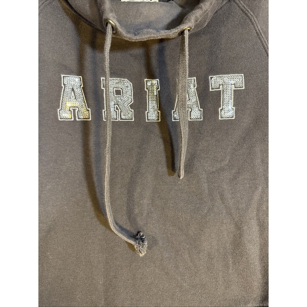 Ariat REAL Sweatshirt Womens M Charcoal Grey Cowl Neck Fleece Pullover‎ - Picture 3 of 8